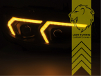 LED, mit LED Blinker, schwarz, nur passend für Fahrzeuge mit original XENON Scheinwerfern, LED Abblendlicht / LED Fernlicht, elektrisch verstellbar - Stellmotor integriert, Eintragungsfrei / mit E-Prüfzeichen, Eintragungsfrei / mit R87 Zulassung als Tagfahrlicht